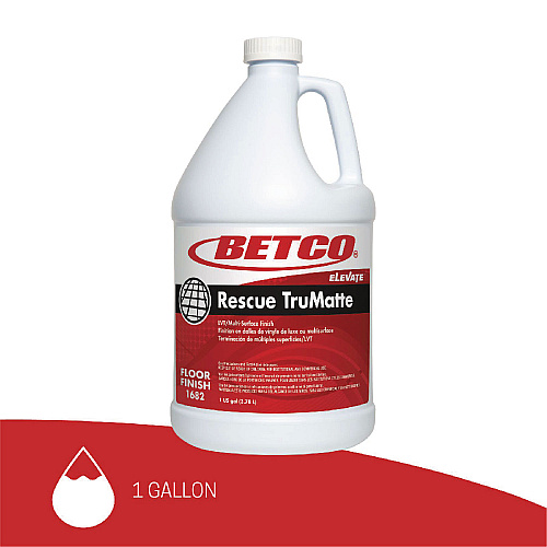 Betco Rescue TruMatte Floor Finish, 1 gal Bottle, 4/Carton (16820400)