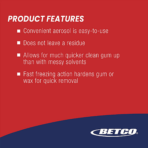 Betco FiberPRO Gum Remover, 6.5 oz Aerosol Can, 12/Carton (0092300)