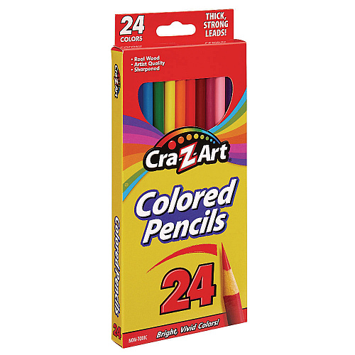 Cra-Z-Art Colored Pencils, 24 Assorted Lead and Barrel Colors, 24/Set (10403WM40)