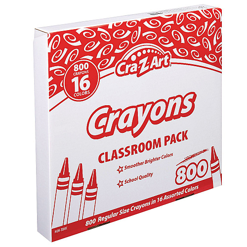 Cra-Z-Art Crayons, 16 Assorted Colors, 800/Pack (74004)