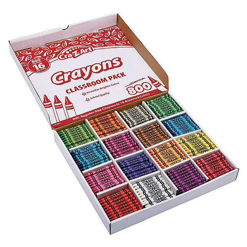Cra-Z-Art Crayons, 16 Assorted Colors, 800/Pack (74004)