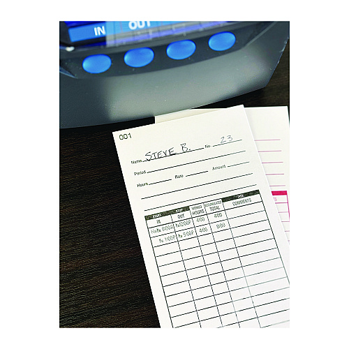 Time Clock Cards for Lathem Time 7000E, Two Sides, 3.5 x 7.25, 100/Pack (E7100)