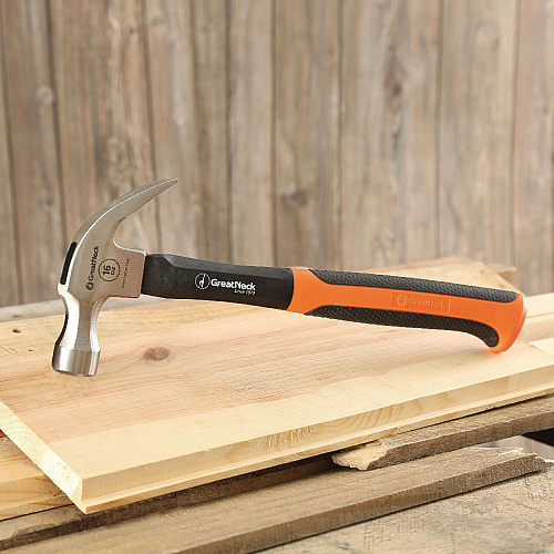 Great Neck 16 oz Claw Hammer with High-Visibility Orange Fiberglass Handle (HG16C)