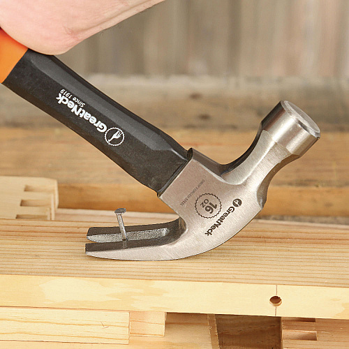 Great Neck 16 oz Claw Hammer with High-Visibility Orange Fiberglass Handle (HG16C)