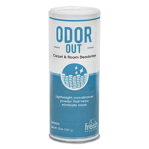 Fresh Products Odor-Out Rug/Room Deodorant, Lemon, 12 oz Shaker Can, 12/Box (121400LE)
