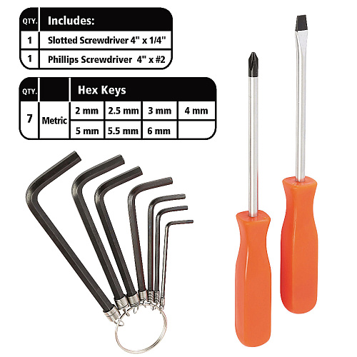 Great Neck 16-Piece Light-Duty Office Tool Kit, Metal Box, Red (CTB9)