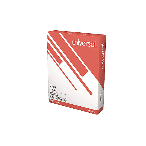 Universal Copy Paper Convenience Carton, 92 Bright, 20 lb Bond Weight, 8.5 x 11, White, 500 Sheets/Ream, 8 Reams/Carton (UNV21208)