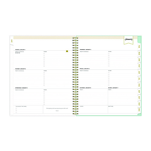 Blue Sky Day Designer Secret Garden Mint Frosted Weekly/Monthly Planner, Floral Artwork, 11 x 8.5, 12-Month (Jan to Dec): 2026 (140101)
