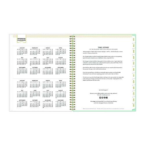 Blue Sky Day Designer Secret Garden Mint Frosted Weekly/Monthly Planner, Floral Artwork, 11 x 8.5, 12-Month (Jan to Dec): 2026 (140101)