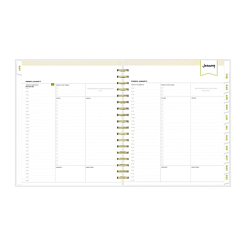 Blue Sky Day Designer Navy Stripe Daily/Monthly Planner, Horizontal Stripe Artwork, 10 x 8, Navy/White Cover, 12-Month (Jan-Dec): 2026 (142098)