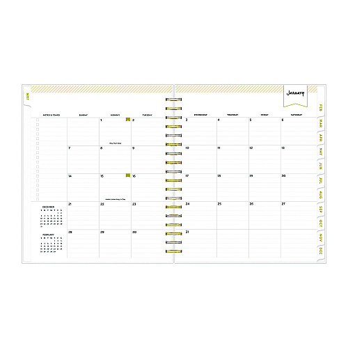Blue Sky Day Designer Navy Stripe Daily/Monthly Planner, Horizontal Stripe Artwork, 10 x 8, Navy/White Cover, 12-Month (Jan-Dec): 2026 (142098)