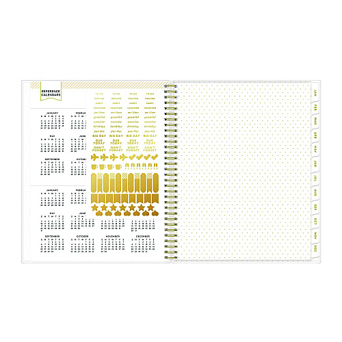 Blue Sky Day Designer Navy Stripe Daily/Monthly Planner, Horizontal Stripe Artwork, 10 x 8, Navy/White Cover, 12-Month (Jan-Dec): 2026 (142098)