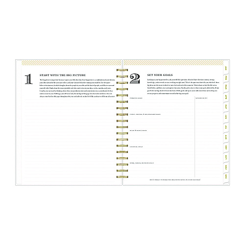 Blue Sky Day Designer Navy Stripe Daily/Monthly Planner, Horizontal Stripe Artwork, 10 x 8, Navy/White Cover, 12-Month (Jan-Dec): 2026 (142098)