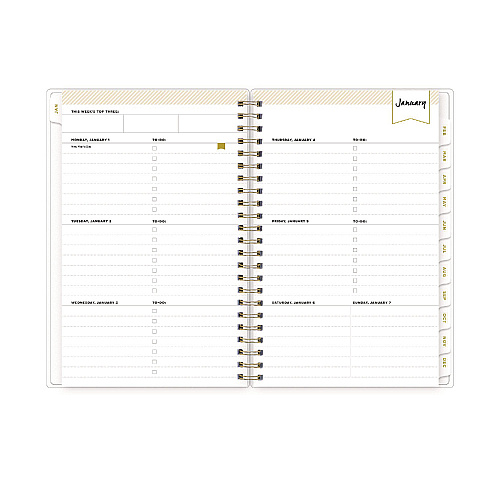 Blue Sky Day Designer Tile Weekly/Monthly Planner, Geometric Artwork, 8 x 5, Blue/White Cover, 12-Month (Jan to Dec): 2026 (101410)