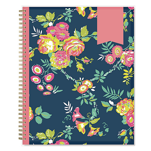 Blue Sky Day Designer Peyton Create-Your-Own Cover Weekly/Monthly Planner, Floral Artwork, 11 x 8.5, Navy, 12-Month (Jan to Dec): 2026 (103617)