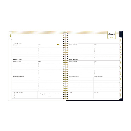 Blue Sky Day Designer Peyton Create-Your-Own Cover Weekly/Monthly Planner, Floral Artwork, 11 x 8.5, Navy, 12-Month (Jan to Dec): 2026 (103617)