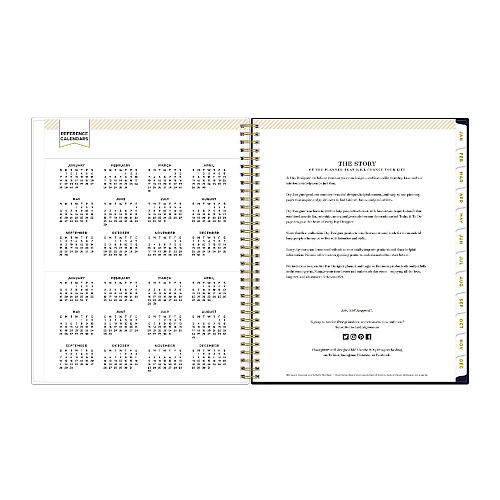 Blue Sky Day Designer Peyton Create-Your-Own Cover Weekly/Monthly Planner, Floral Artwork, 11 x 8.5, Navy, 12-Month (Jan to Dec): 2026 (103617)