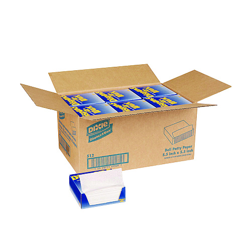 Dixie Dispens-A-Wax Waxed Deli Patty Paper, 5.5, x, 5.5, 1,000 Sheets/Box, 24 Boxes/Carton (512)