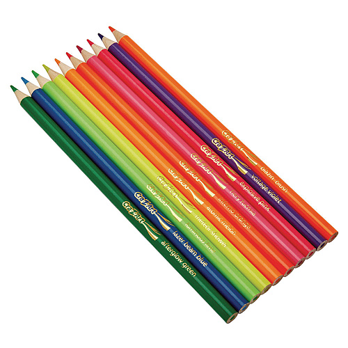 Cra-Z-Art Neon Colored Pencils, 10 Assorted Lead and Barrell Colors, 10/Set (1042772)