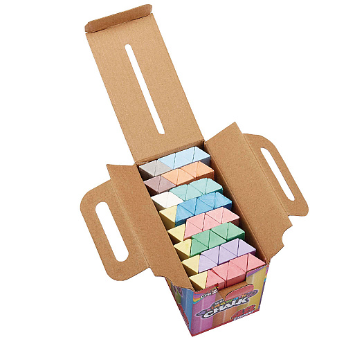 Cra-Z-Art Washable Sidewalk Chalk, Triangle Shaped, 12.63", 48 Assorted Bright Colors, 48 Sticks/Set (10880)