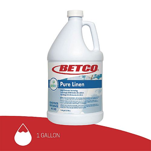 Betco SenTec Pure Linen Concentrate Odor Eliminator, Pure Linen, 128 oz Bottle, 4/Carton (41300400)