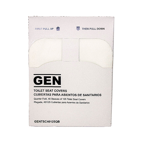 GEN&reg; Toilet Seat Covers, 1/4-Fold, White, 5000 Covers (GENTSC40125QB)
