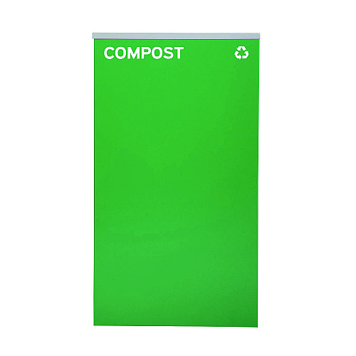 Alpine 29 Gallon Trash/Recycling Cans, Steel, Green Compost Can with Square Lid, Black Trash Can with Square Lid (4450BLKKIT9)