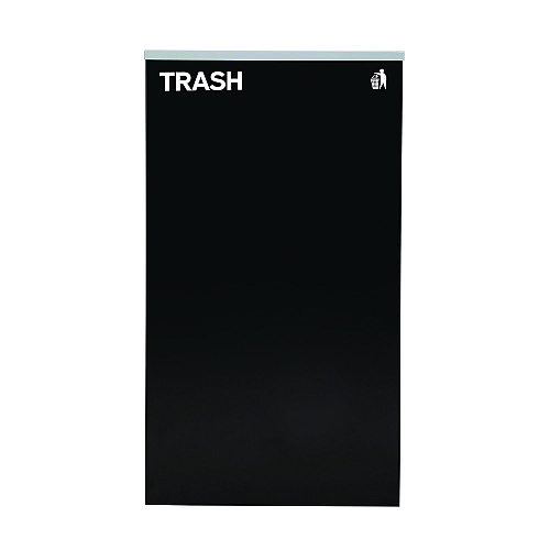 Alpine 29 Gallon Trash/Recycling Cans, Steel, Blue Cans/Bottles Recycling Can w/Mixed Lid, Green Compost and Black Trash w/Sq Lid (4450BLKKIT20)