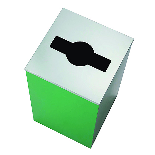 Alpine 29 Gallon Trash/Recycling Cans, Steel, Green Can with Mixed Lid (4450KITGRNM)