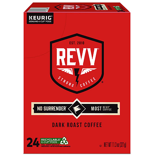 Revv NO SURRENDER K-Cup, Dark Roast, K-Cup, 24/Box (6873)