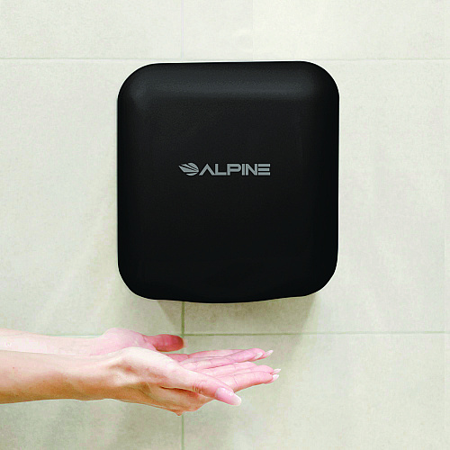 Alpine Hemlock Commercial Automatic 120V Hand Dryer, 6.69 x 11.41 x 12.31, Stainless Steel, Black (ALP40010BLA)