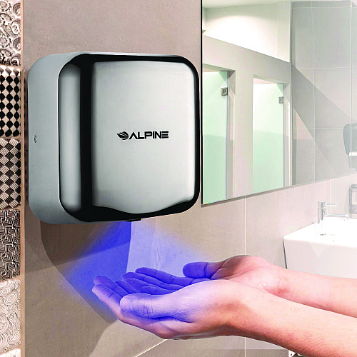 Alpine Hemlock Commercial Automatic 120V Hand Dryer, 6.68 x 11.41 x 12.31, Stainless Steel, Chrome (ALP40010CHR)