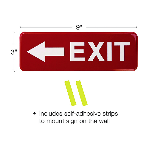 Excello Global Products Emergency Exit Indoor/Outdoor Wall Sign, 9 x 3, Red Face, White Graphics, 2/Pack (EGPHD0257S)