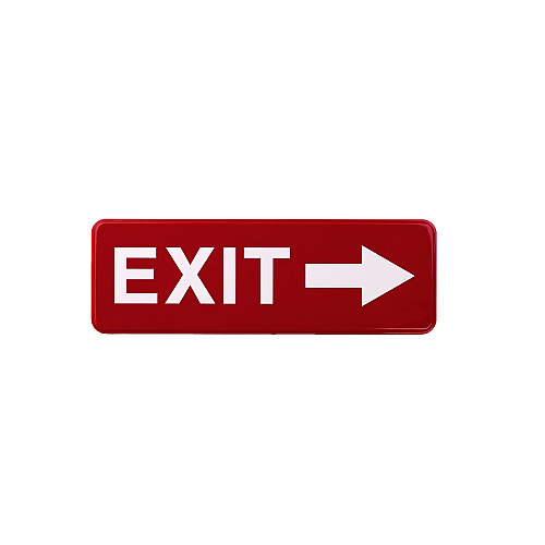 Excello Global Products Emergency Exit Indoor/Outdoor Wall Sign, 9 x 3, Red Face, White Graphics, 2/Pack (EGPHD0257S)