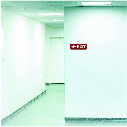 Excello Global Products Emergency Exit Indoor/Outdoor Wall Sign, 9 x 3, Red Face, White Graphics, 2/Pack (EGPHD0257S)