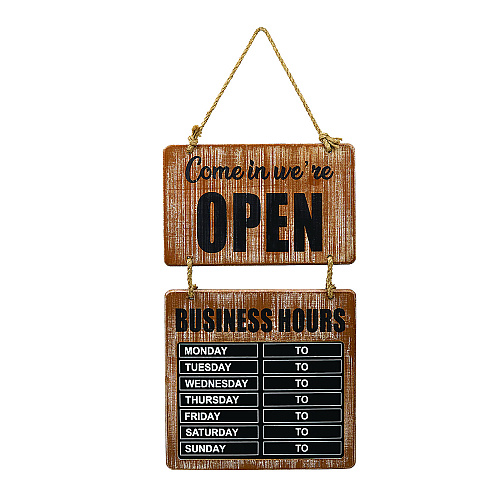 Excello Global Products Business Hours Outdoor Sign, 9.75 x 22.5, Brown Face, Black/White Lettering, Chalkboard (EGPHD0310S)