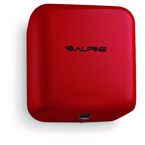 Alpine Hemlock Commercial Automatic 120V Hand Dryer, 6.68 x 11.41 x 12.31, Stainless Steel, Red (ALP40010RED)