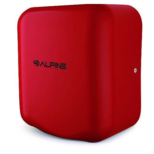 Alpine Hemlock Commercial Automatic 120V Hand Dryer, 6.68 x 11.41 x 12.31, Stainless Steel, Red (ALP40010RED)