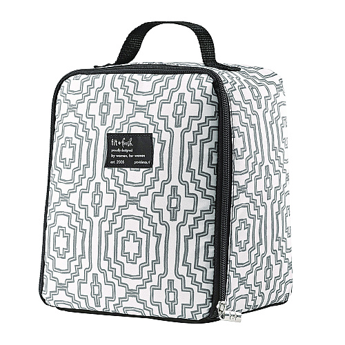 fit + fresh Lunch Bag, 8 x 6 x 10, Black and White Geometric (7613FF3242)