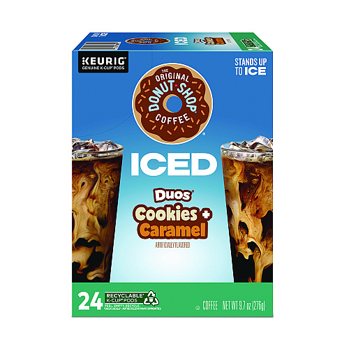 The Original Donut Shop Iced Duos Cookies + Caramel Iced Coffee K-Cup Pods, 24/Box (5000373021)