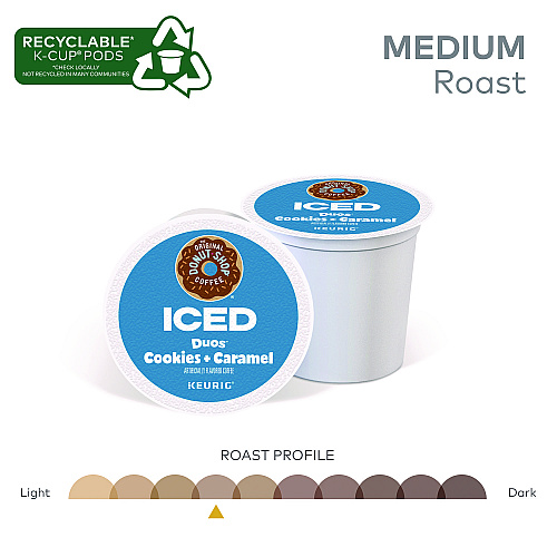 The Original Donut Shop Iced Duos Cookies + Caramel Iced Coffee K-Cup Pods, 24/Box (5000373021)