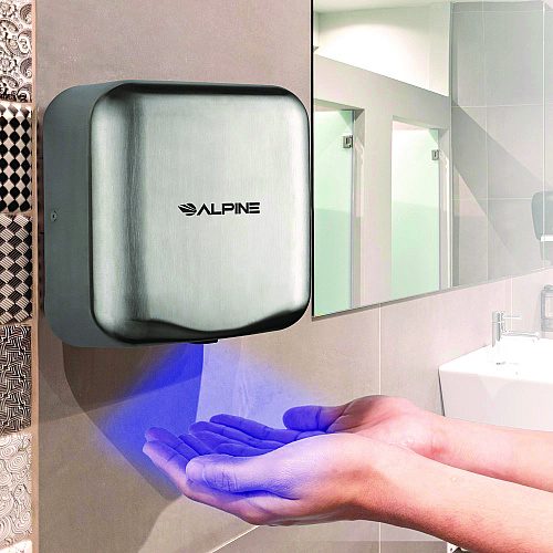 Alpine Hemlock Commercial 220V Automatic Hand Dryer, 6.68 x 11.41 x 12.31, Stainless Steel, Silver (ALP40020SSB)