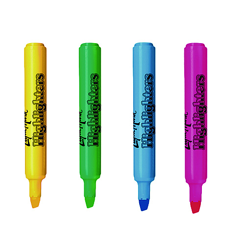 Liqui-Mark Brite Spots Tank Highlighters, Assorted Ink Colors, Chisel Tip, Assorted Barrel Colors, 4/Pack (41580)