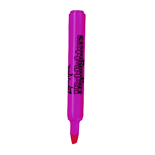 Liqui-Mark Tank Fluorescent Highlighter, Pink Ink, Chisel Tip, Pink Barrel, Dozen (60622)