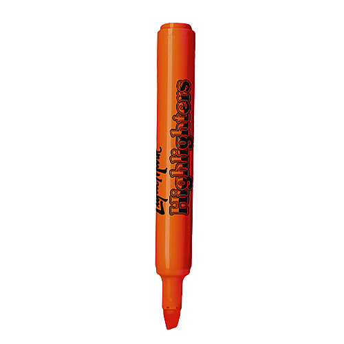 Liqui-Mark Tank Fluorescent Highlighter, Orange Ink, Chisel Tip, Orange Barrel, Dozen (60625)