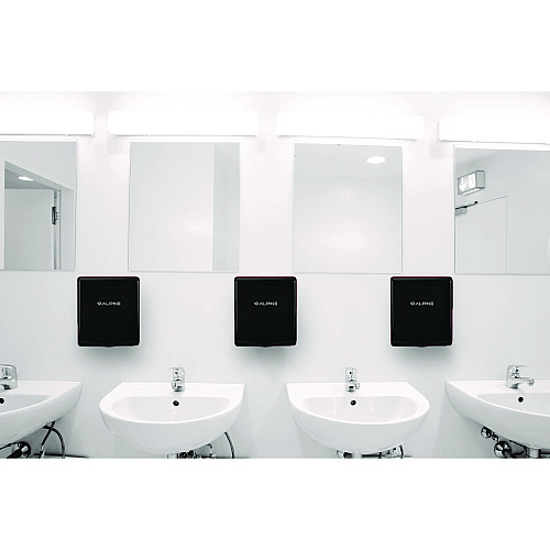 Alpine Willow Commercial 120V Automatic Hand Dryer, 3.93 x 11.25 x 12.63, Stainless Steel, Black (ALP40510BLA)