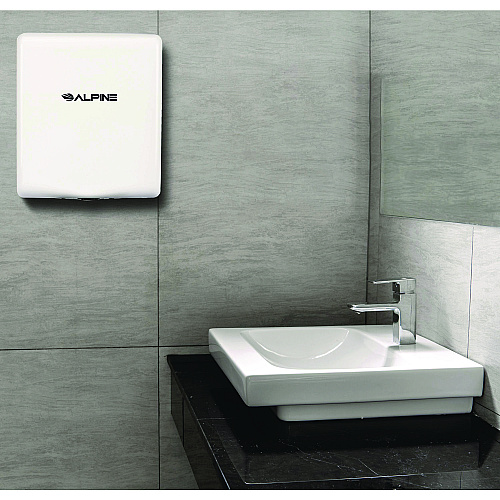 Alpine Willow Commercial 120V Automatic Hand Dryer, 3.93 x 11.25 x 12.63, Stainless Steel, White (ALP40510WHI)