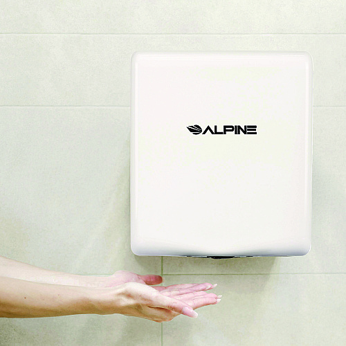 Alpine Willow Commercial 120V Automatic Hand Dryer, 3.93 x 11.25 x 12.63, Stainless Steel, White (ALP40510WHI)