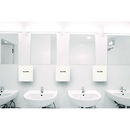 Alpine Willow Commercial 120V Automatic Hand Dryer, 3.93 x 11.25 x 12.63, Stainless Steel, White (ALP40510WHI)