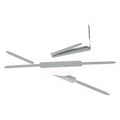 Acco Self-Adhesive Two-Prong Paper Fastener Bases, 2" Capacity, 2.75" Center to Center, Matte Steel, 100/Box (70020)